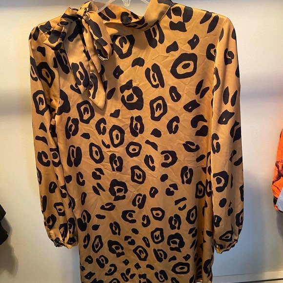 Who what wear dress tunic leopard print knee length small side tie - Picture 1 of 8